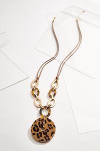 Leopard Pendant Link Necklace