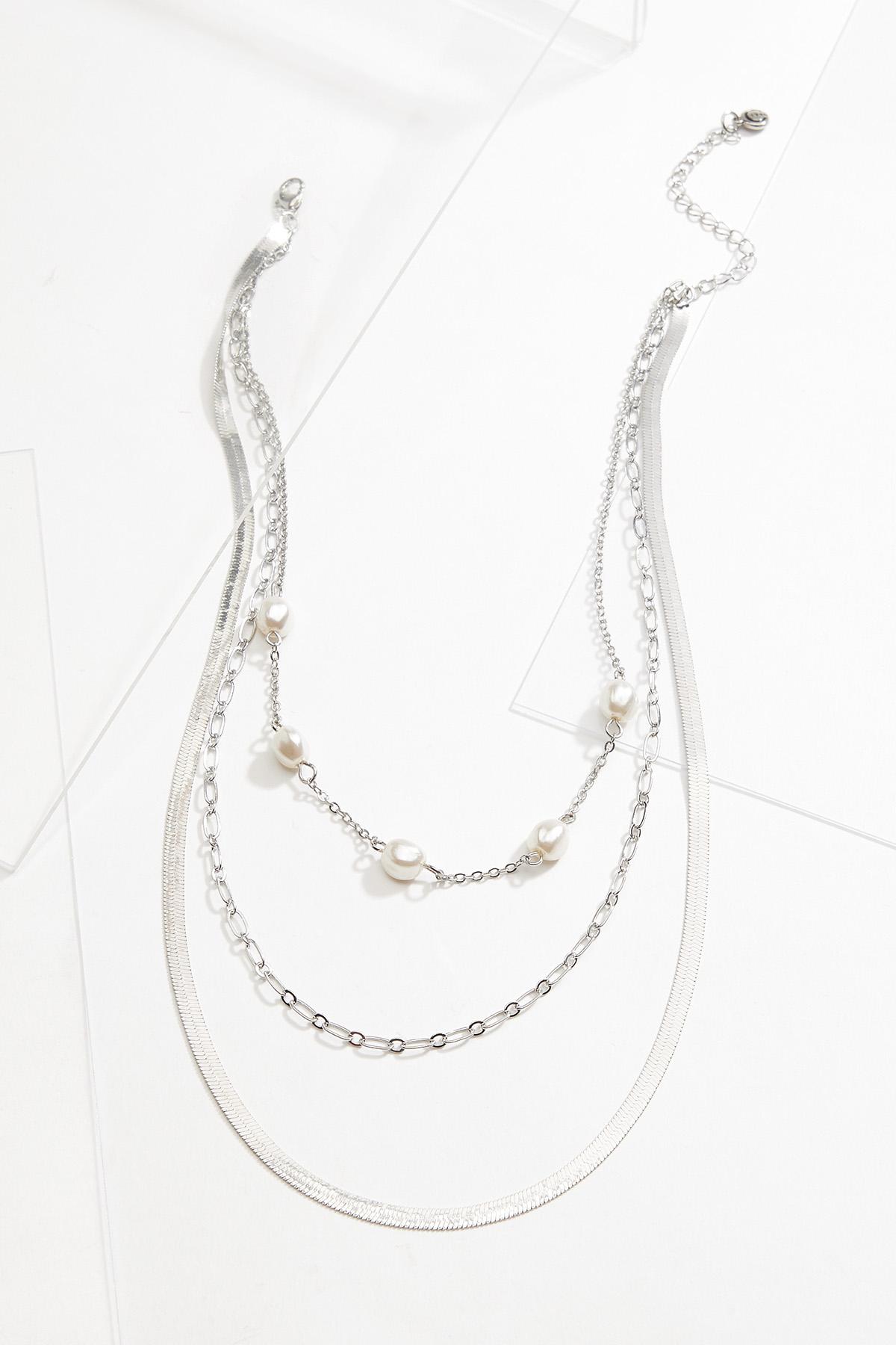 Pearl Snake Chain Layered Necklace