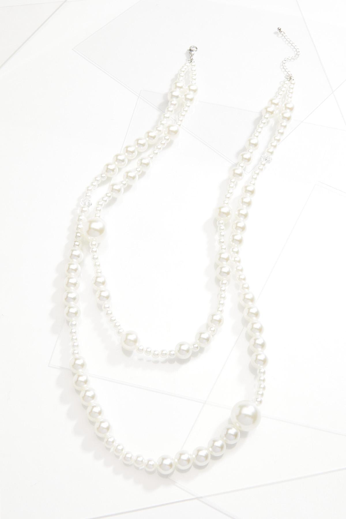 Mixed Size Pearl Necklace
