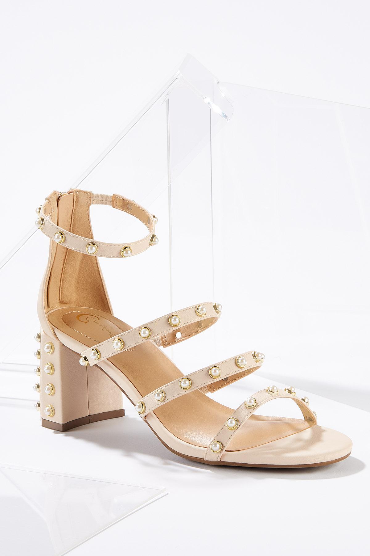 Pearl Embellished Heeled Sandals