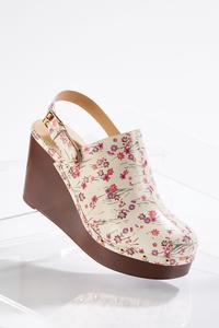 Floral Wedge Clogs