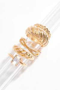 Gold Braided Ring Set