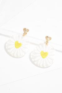 Clip-On Daisy Flower Earrings