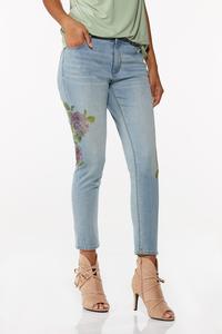 Floral Detail Skinny Jeans