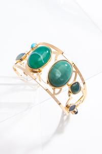 Green Stone Cuff Bracelet