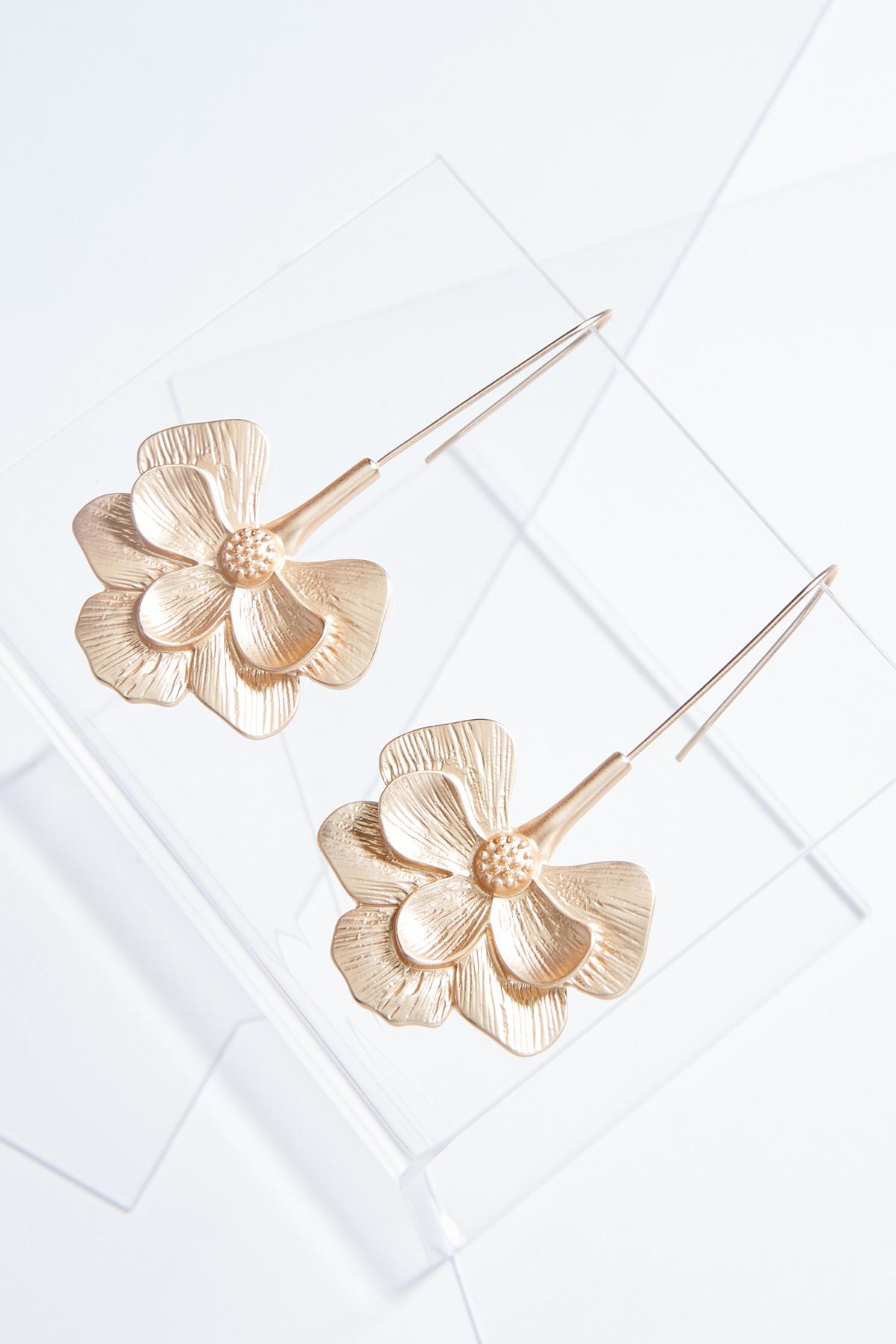 Matte Textured Flower Earrings