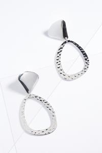 Clip-On Textured Dangle Earrings
