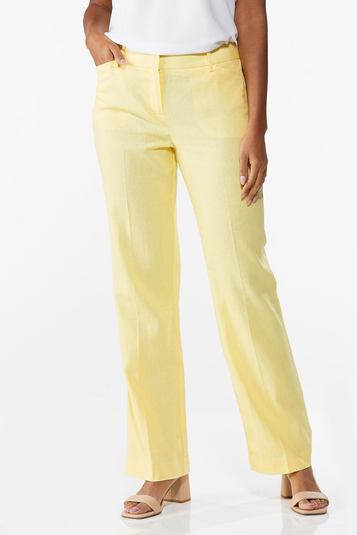Yellow Linen Trouser Pants