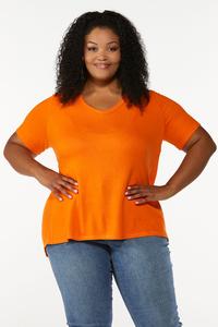 Plus Size Solid Ribbed Hacci Top