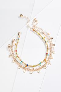 Layered Multi Color Bead Anklet