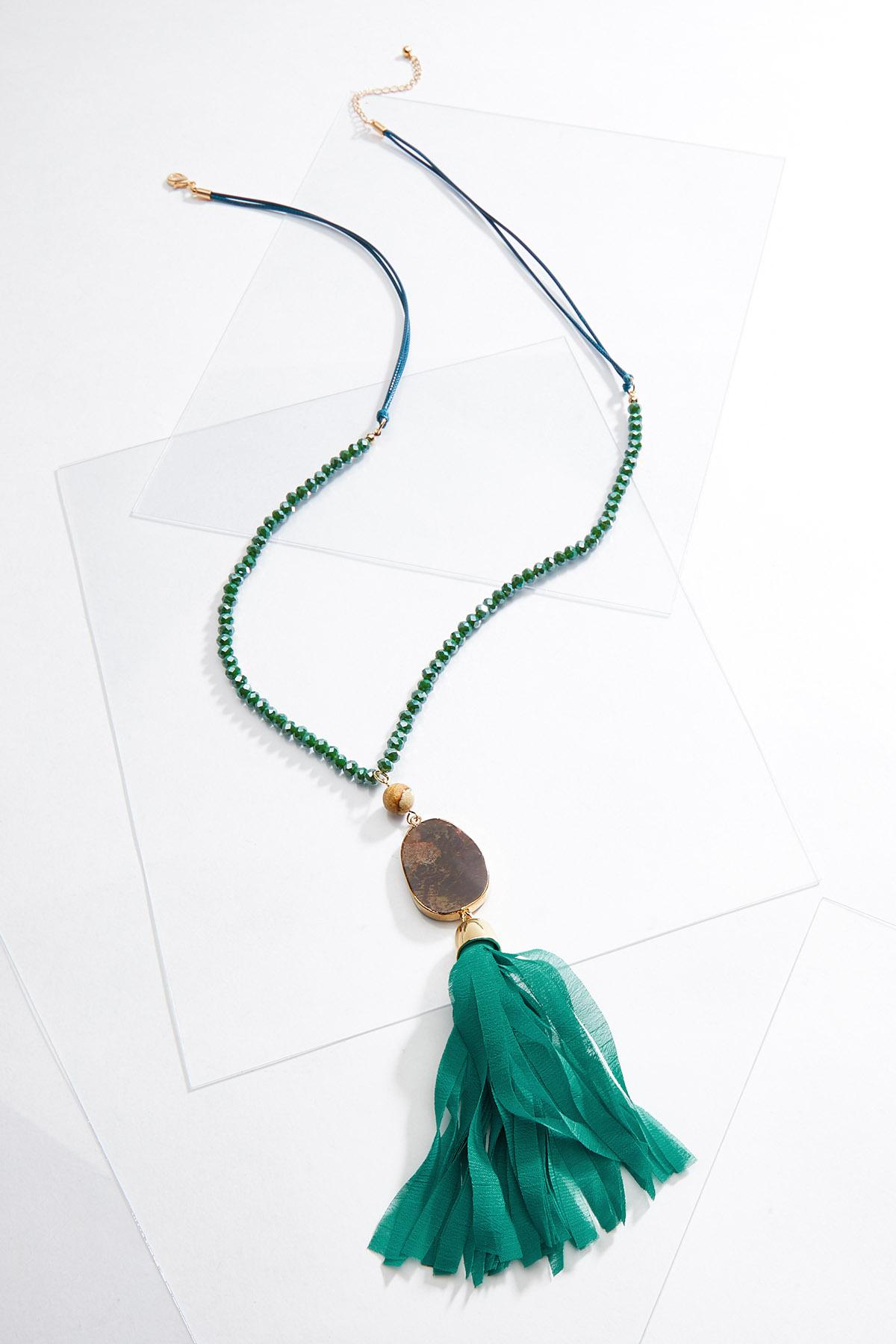 Semi-Precious Tassel Necklace