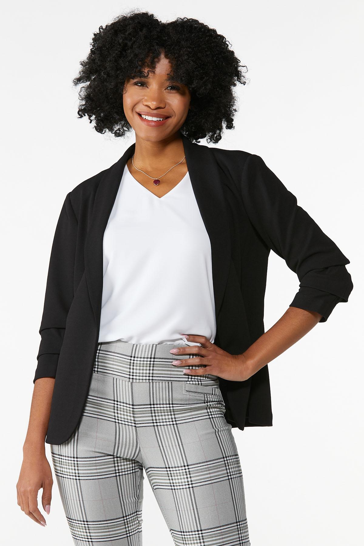 Cato Fashions  Cato Crepe Ruched Sleeve Blazer