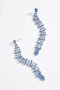 Blue Glass Chandelier Earrings