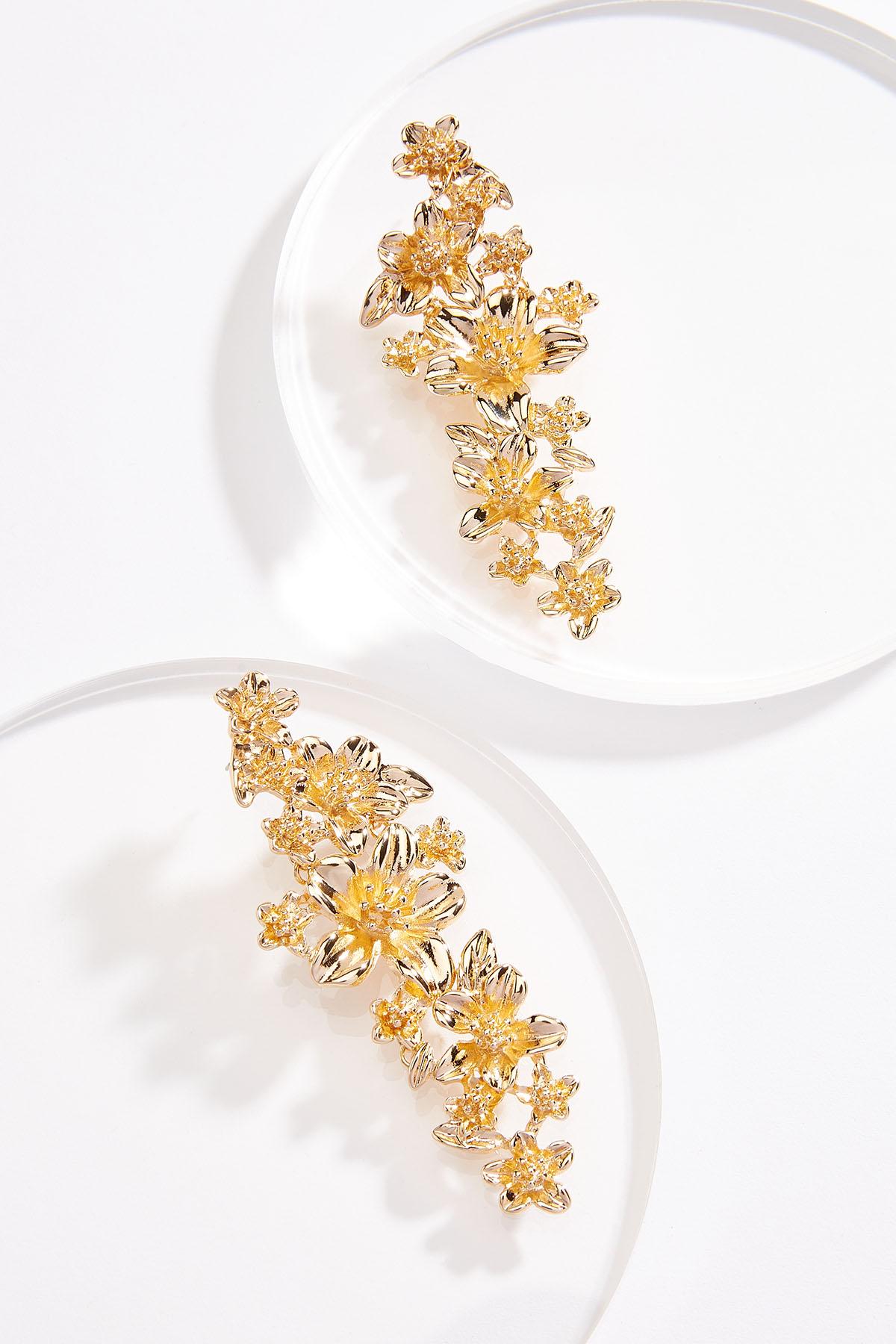 Chunky Gold Flower Earrings