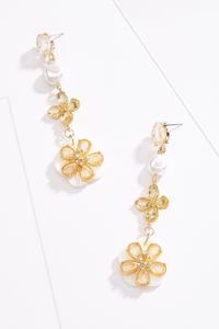 Dangle Glass Flower Earrings
