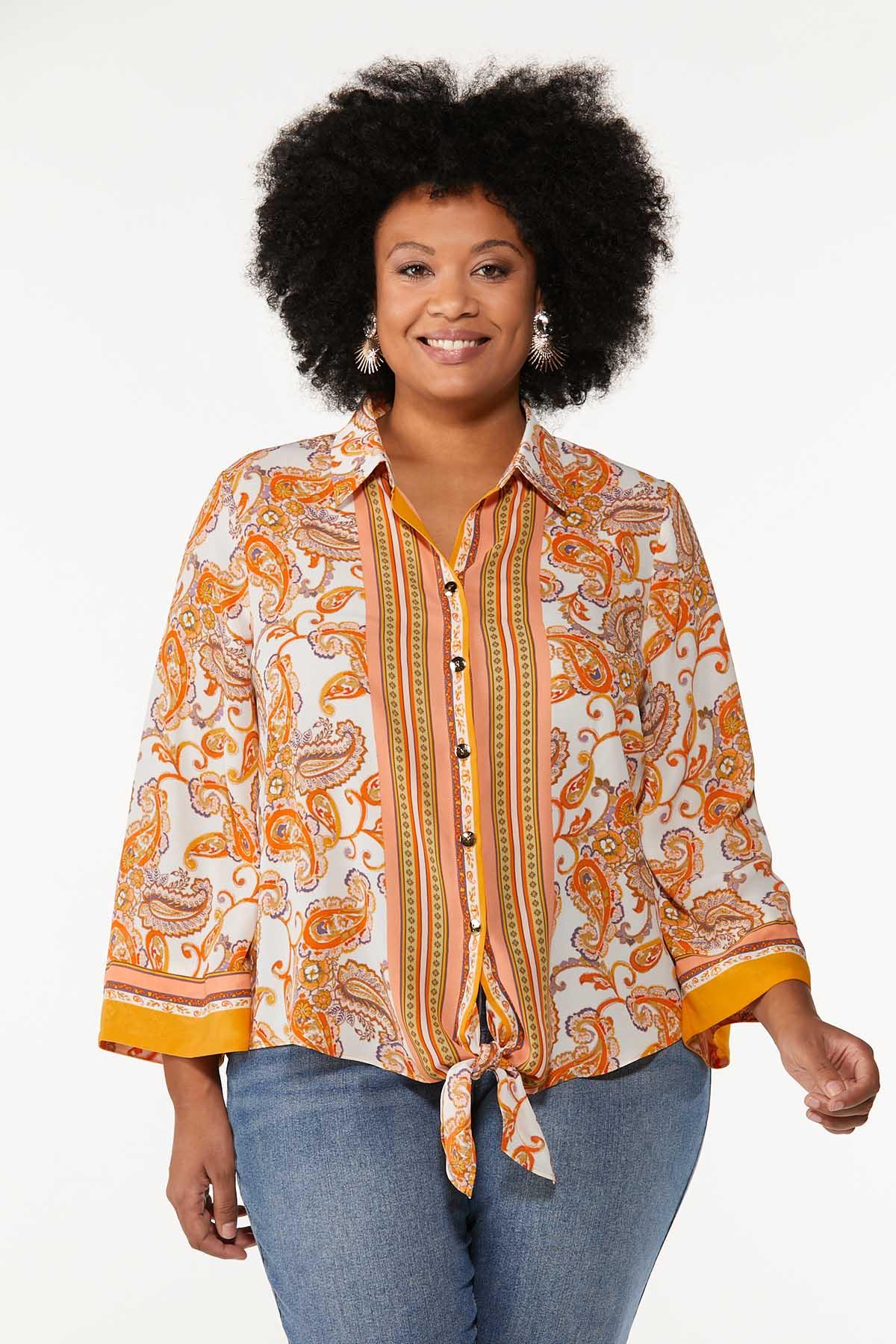 Frø Forskellige ego Plus Size Vintage Mixed Print Top Shirts & Blouses Cato Fashions