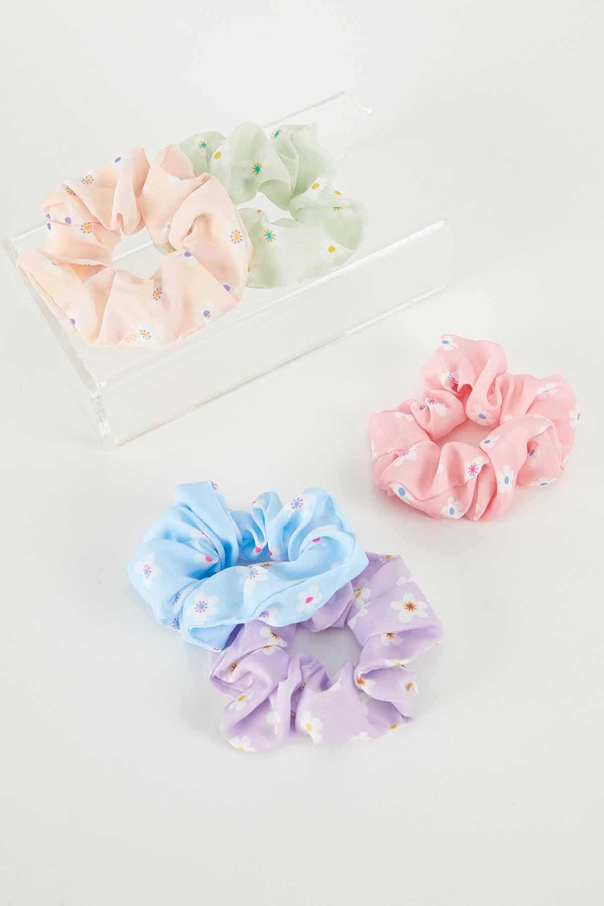 Floral Pastel Scrunchie Set