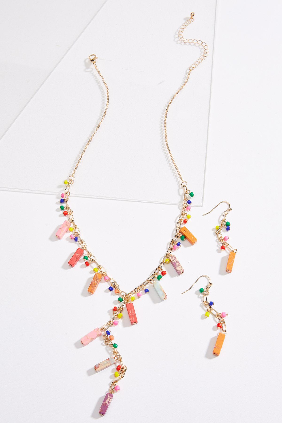 Color Bead Y-Necklace Set
