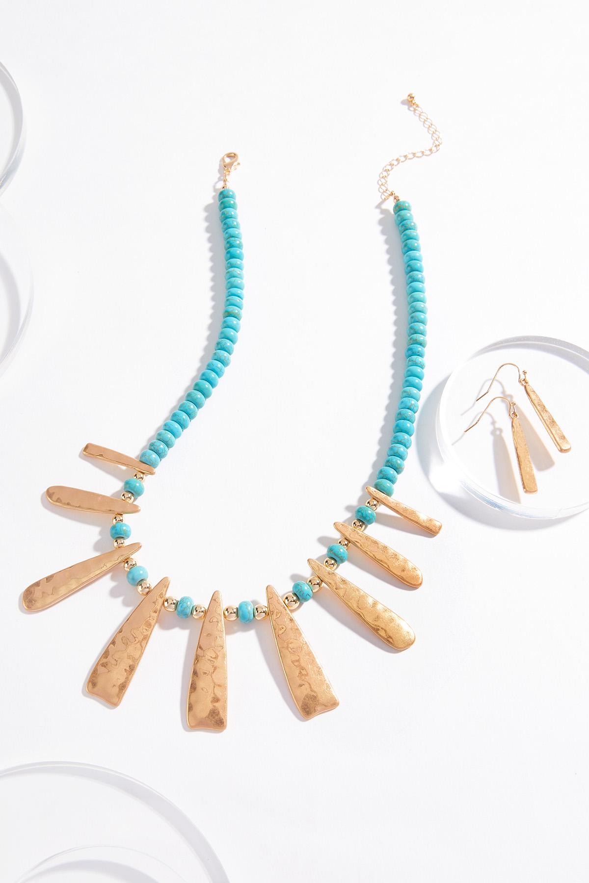 Mixed Turquoise Necklace Earring Set