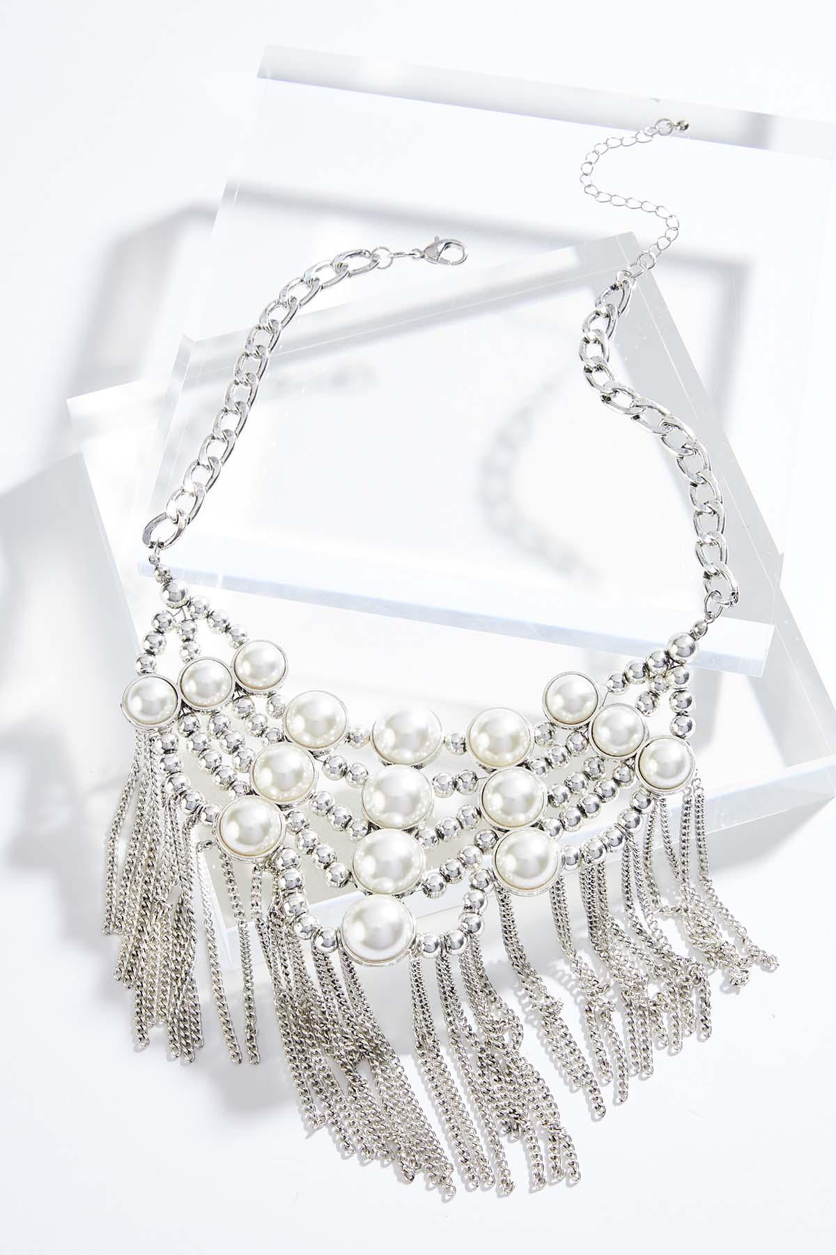Pearl Chain Tassel Necklace
