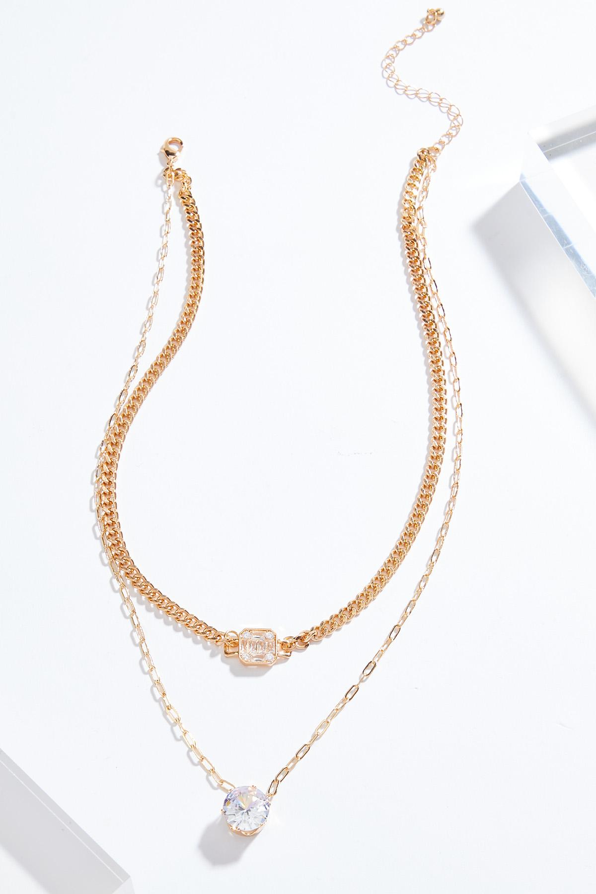 Cubic Zirconia Layered Necklace