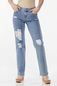Lace Rip Repair Jeans