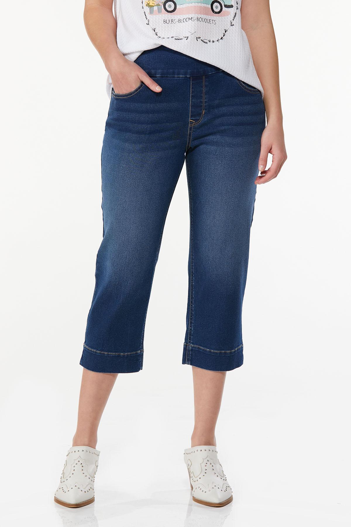 Pull-On Cropped Jeans