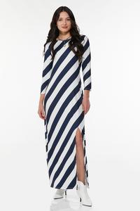 Diagonal Stripe Maxi Dress