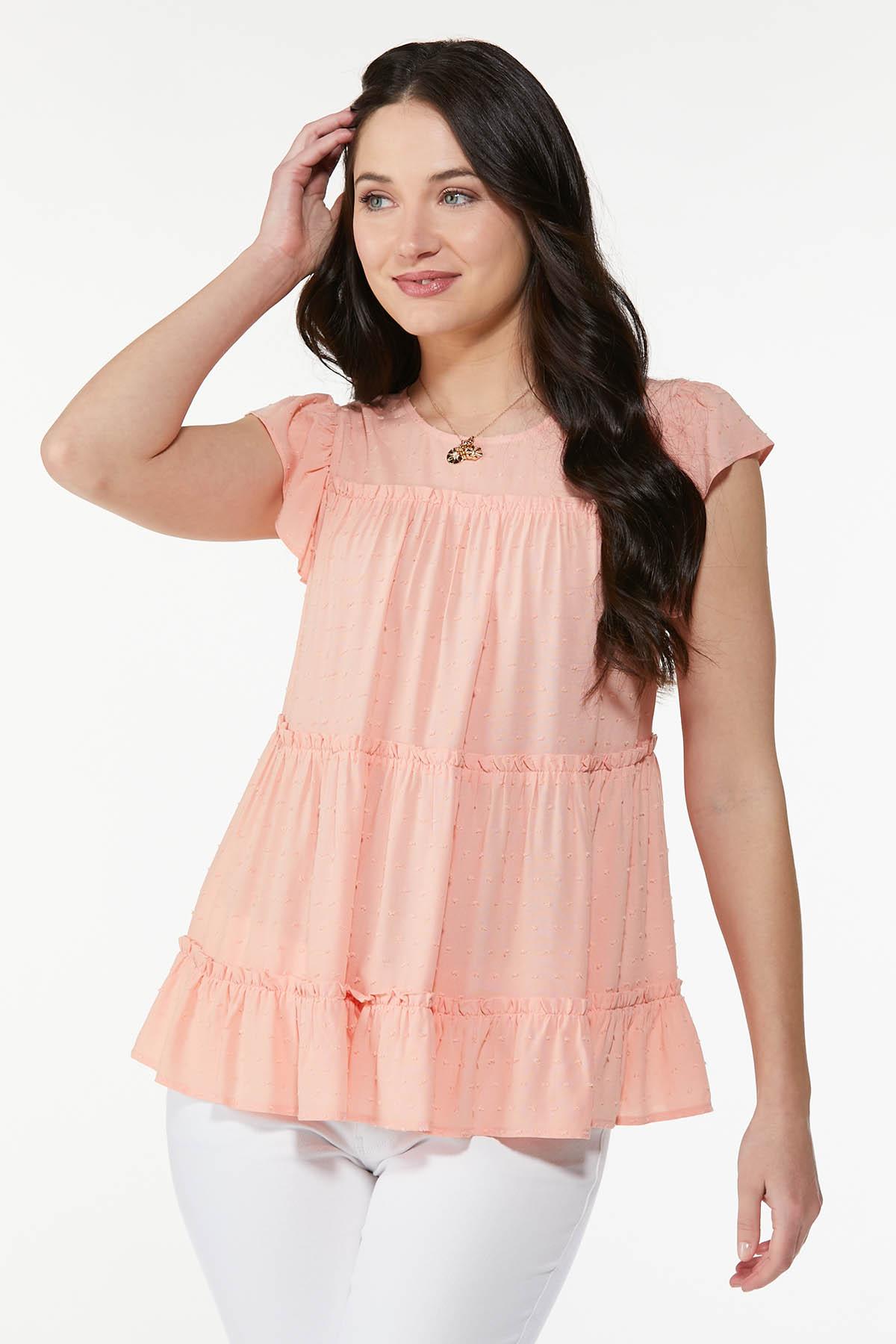 døråbning Banke Ambient Textured Babydoll Top Shirts & Blouses Cato Fashions