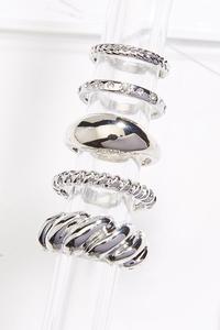 Twisted Metal Ring Set