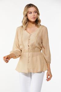 Button Front Poet Top