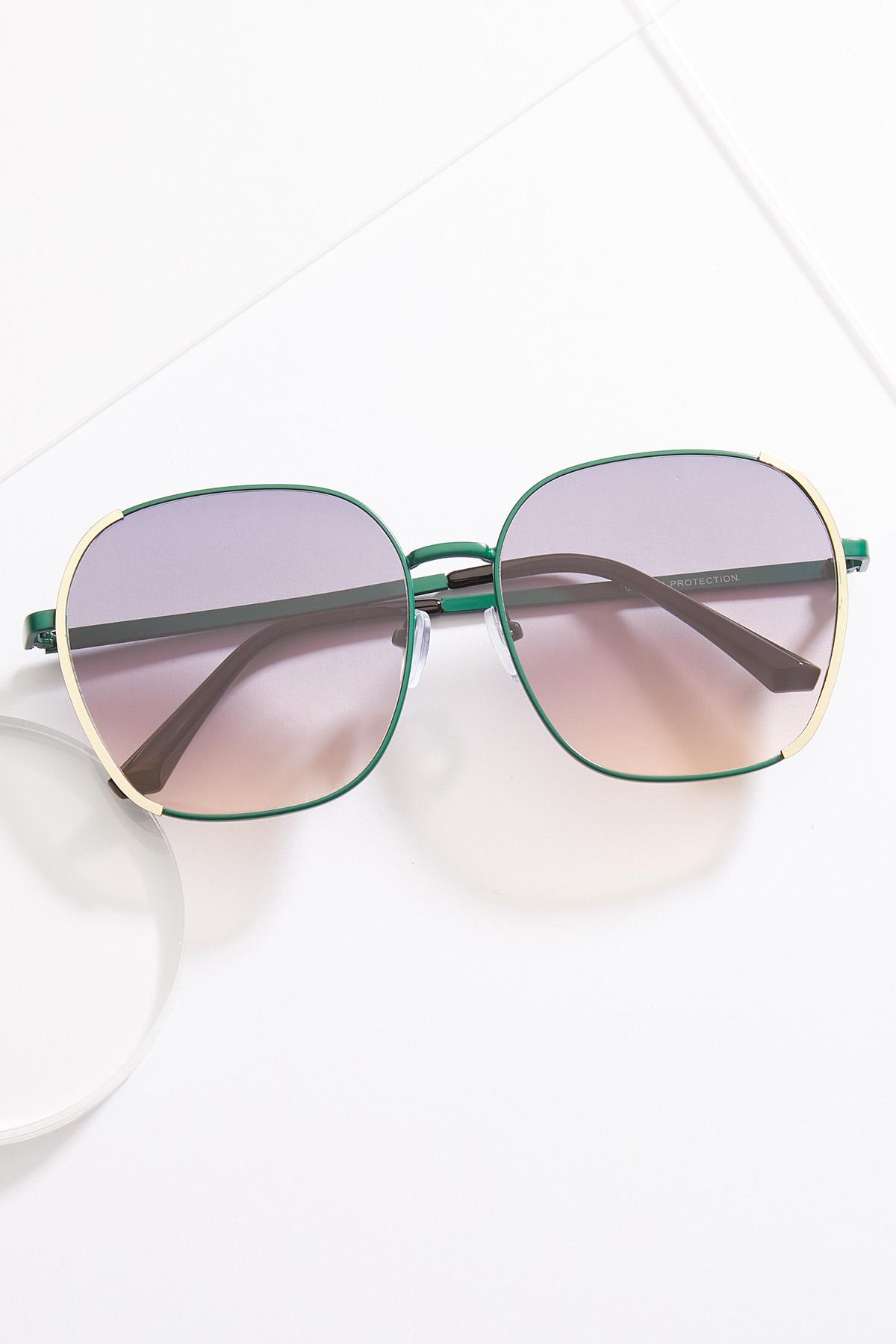 Green Gold Rim Sunglasses