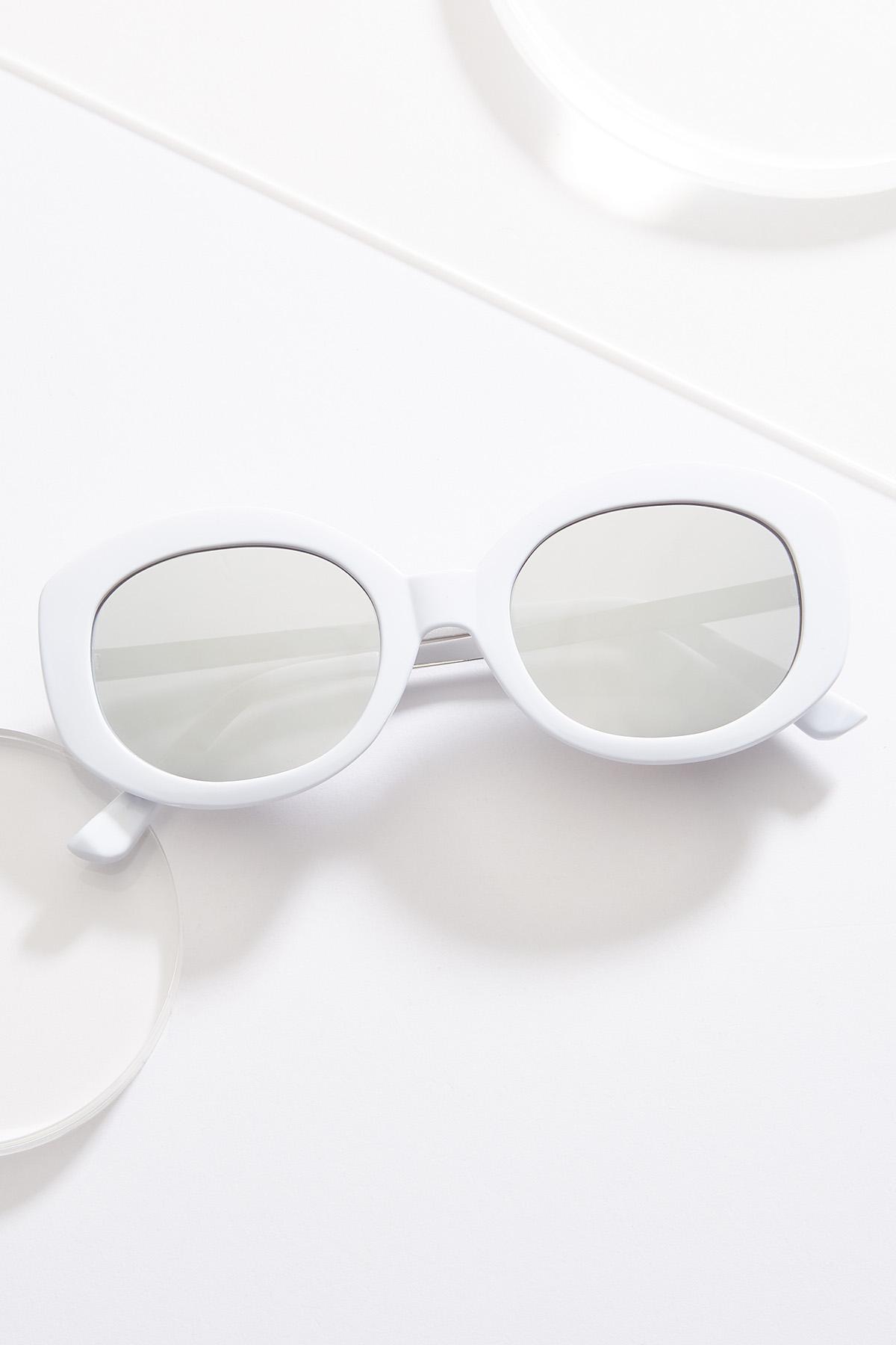 Bright White Oval Sunglasses