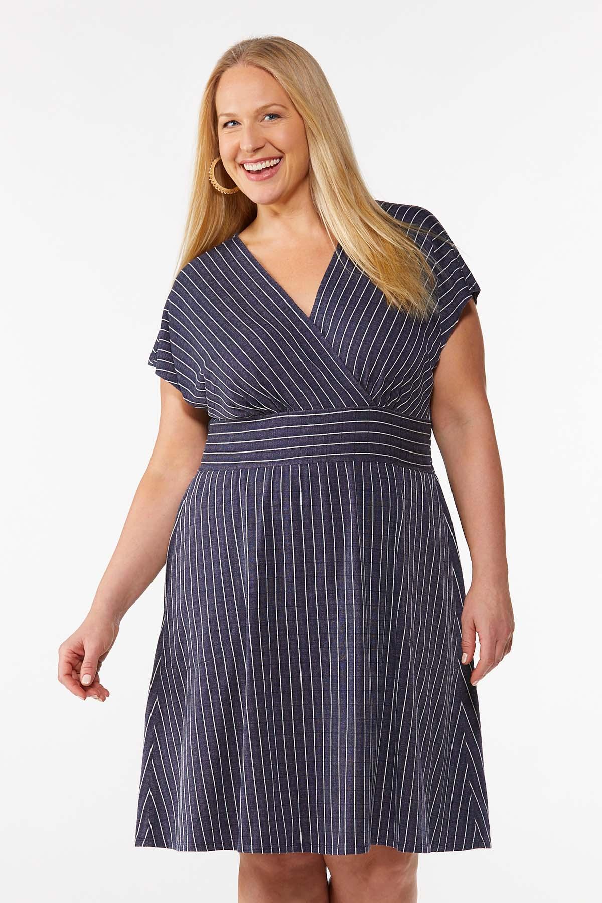 Plus Size Stripe Midi Dress