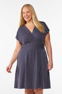 Plus Size Stripe Midi Dress