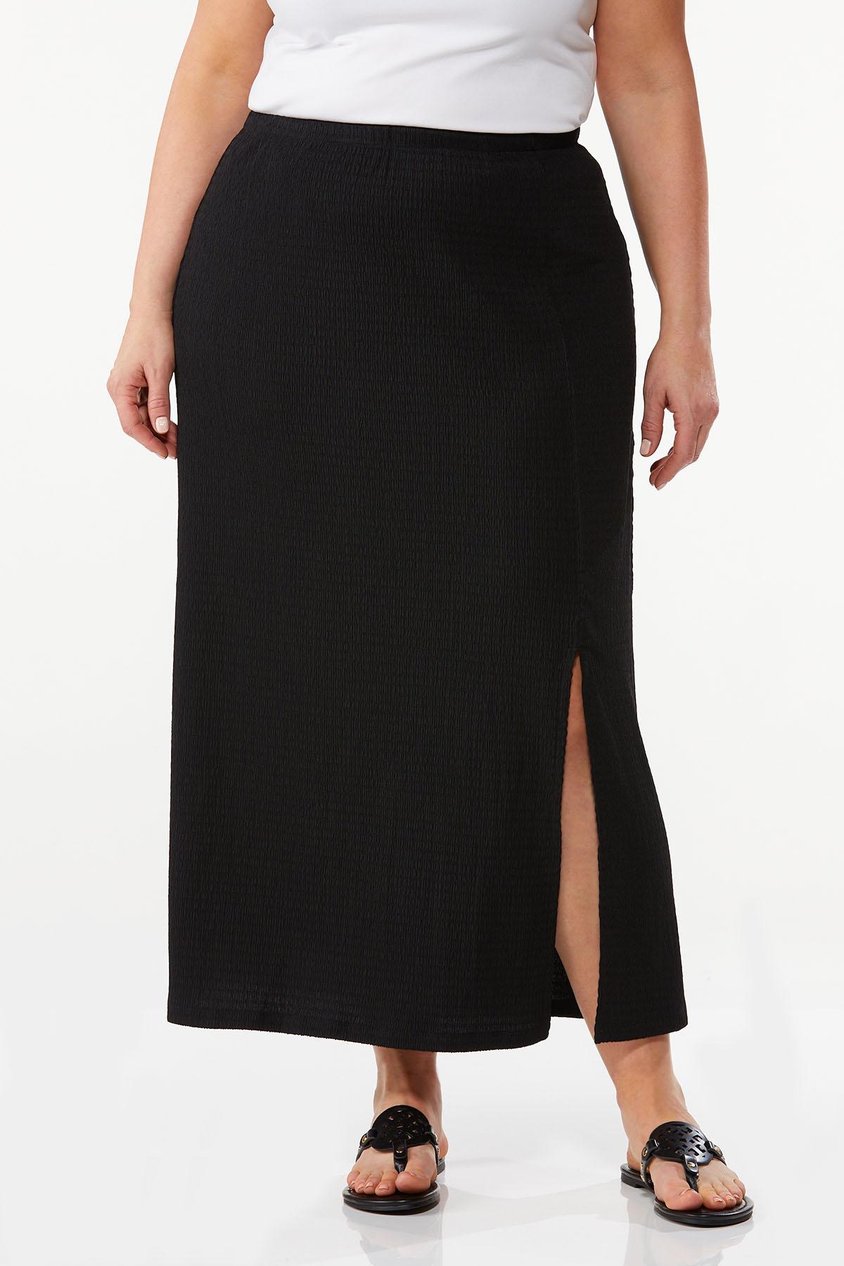 Plus Size Textured Maxi Skirt