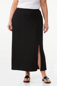 Plus Size Textured Maxi Skirt