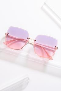 Color Lens Rimless Sunglasses