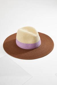 Colorblock Straw Panama Hat