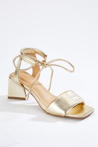 Ankle Strap Triangle Heeled Sandals