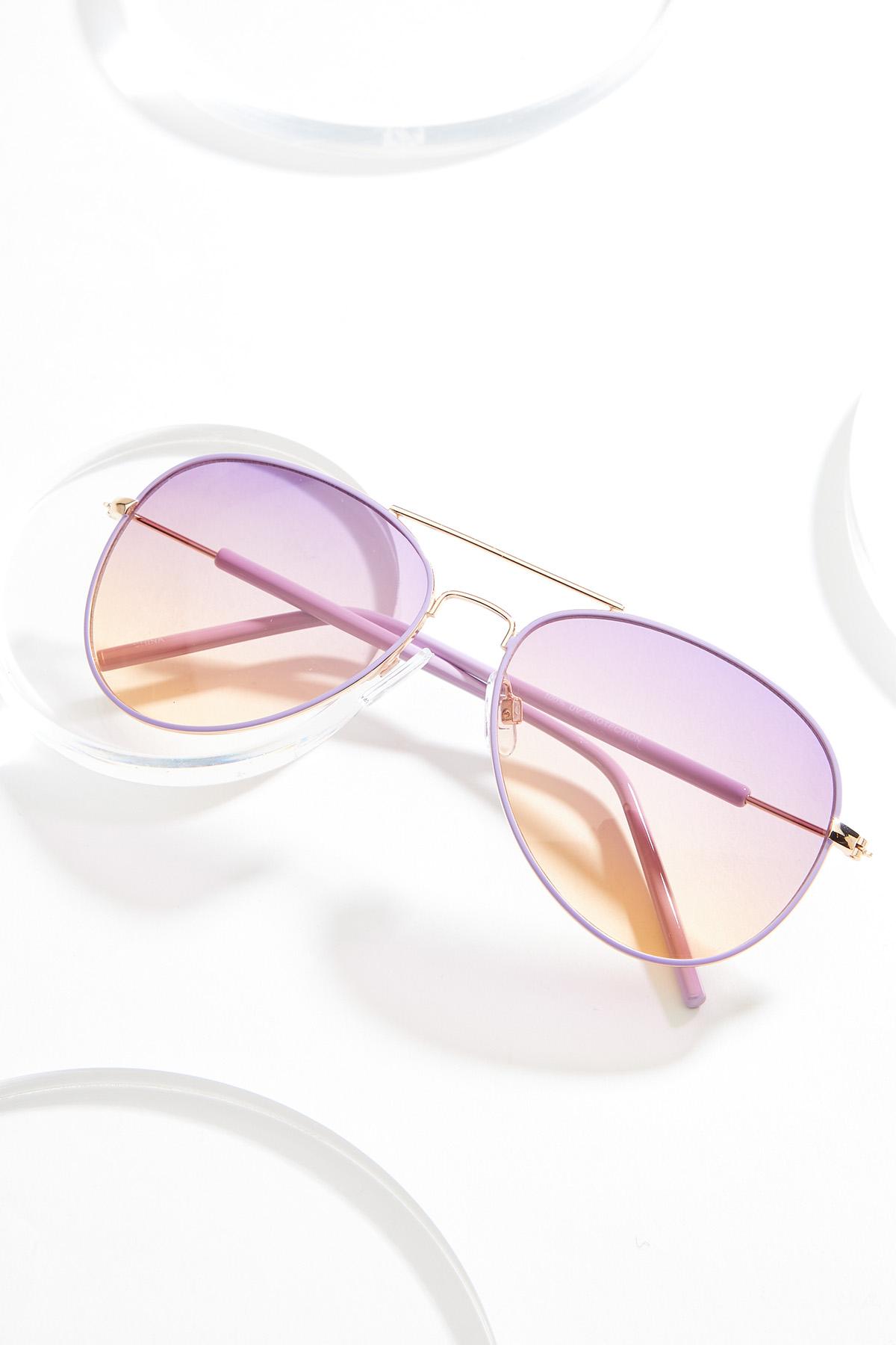 Purple Frame Aviator Sunglasses