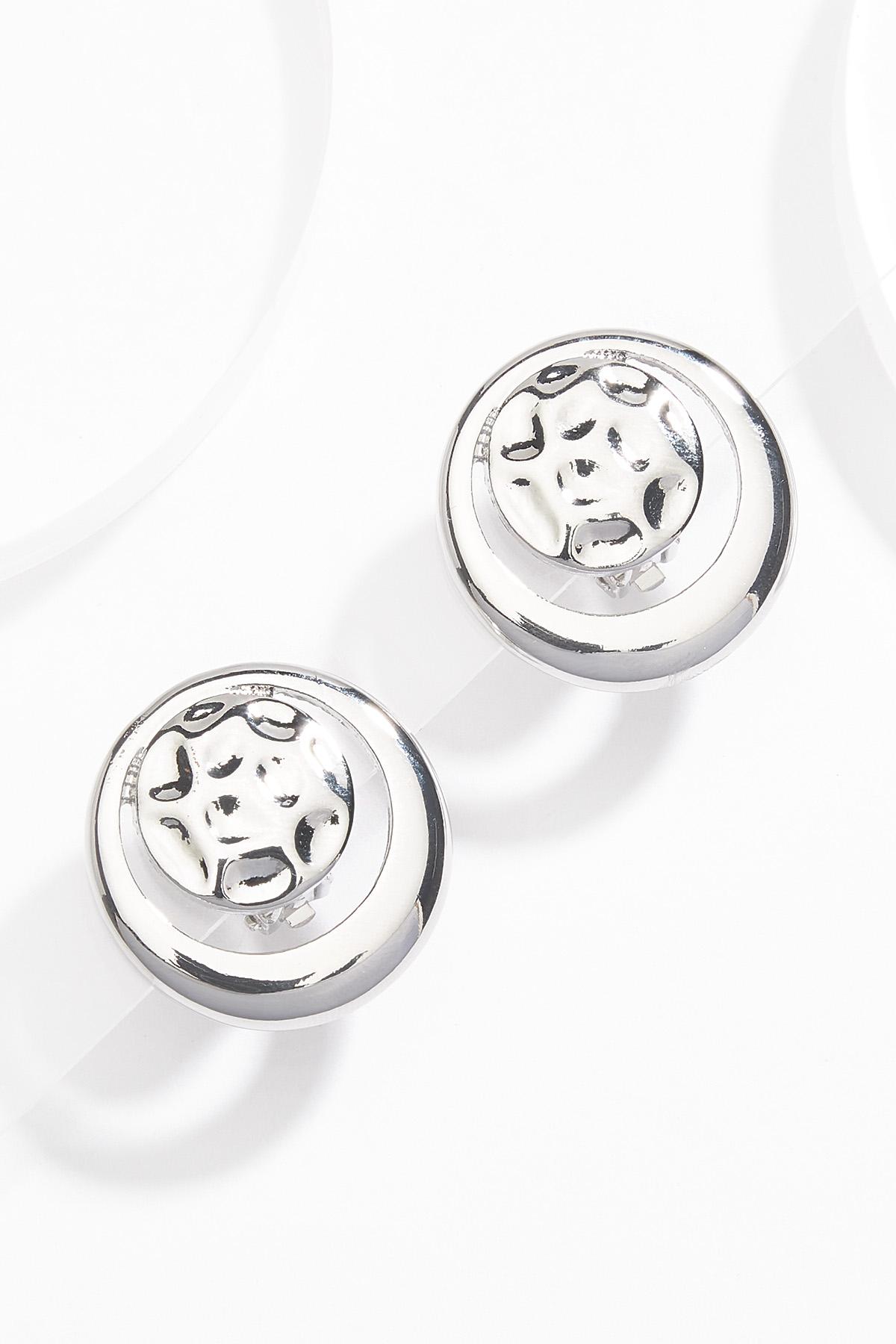 Circle Button Clip-On Earrings