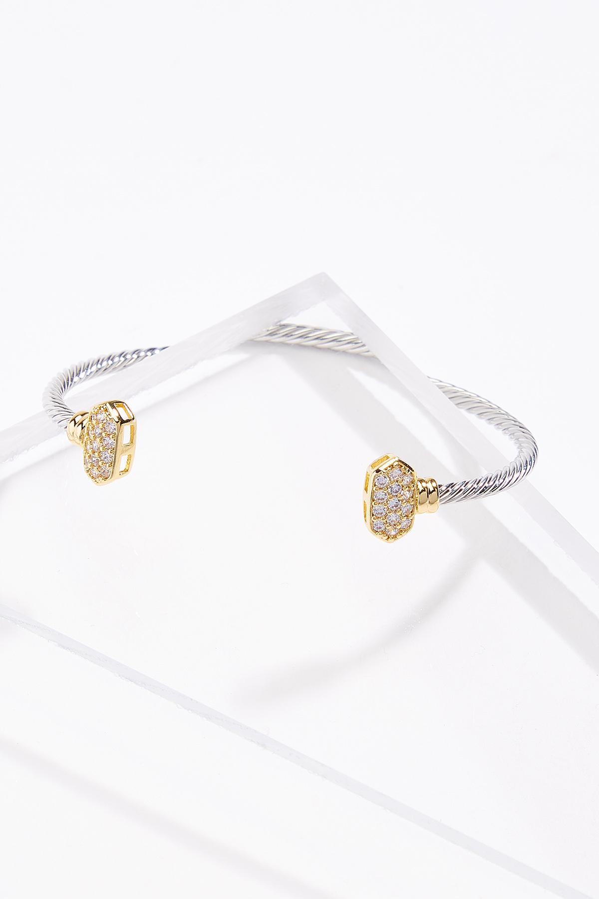 18k Gold Plated Hexagon Cuff Bracelet