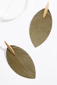 Faux Leather Leaf Earrings