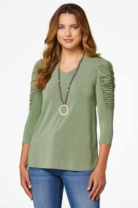 Citrus Ruched Sleeve Top