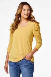 Citrus Ruched Sleeve Top