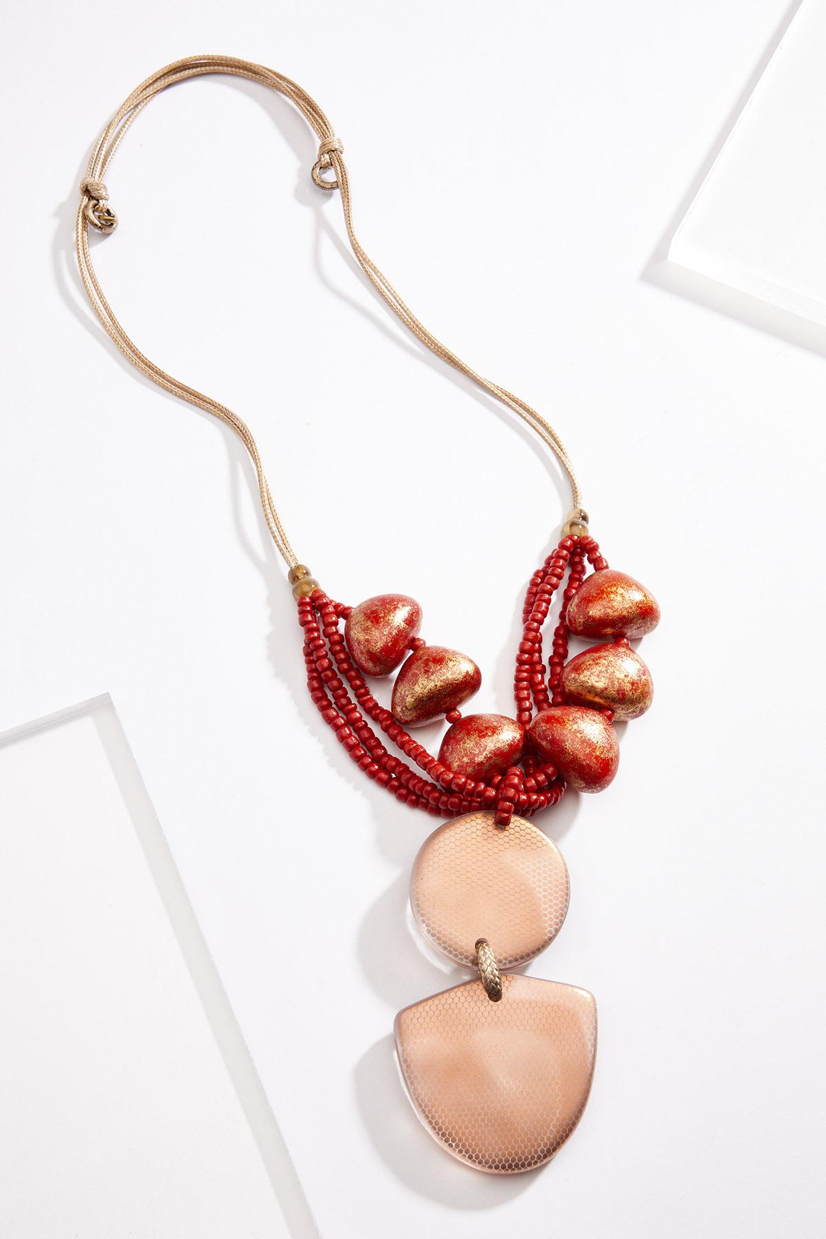 Chunky Habanero Pull-String Necklace