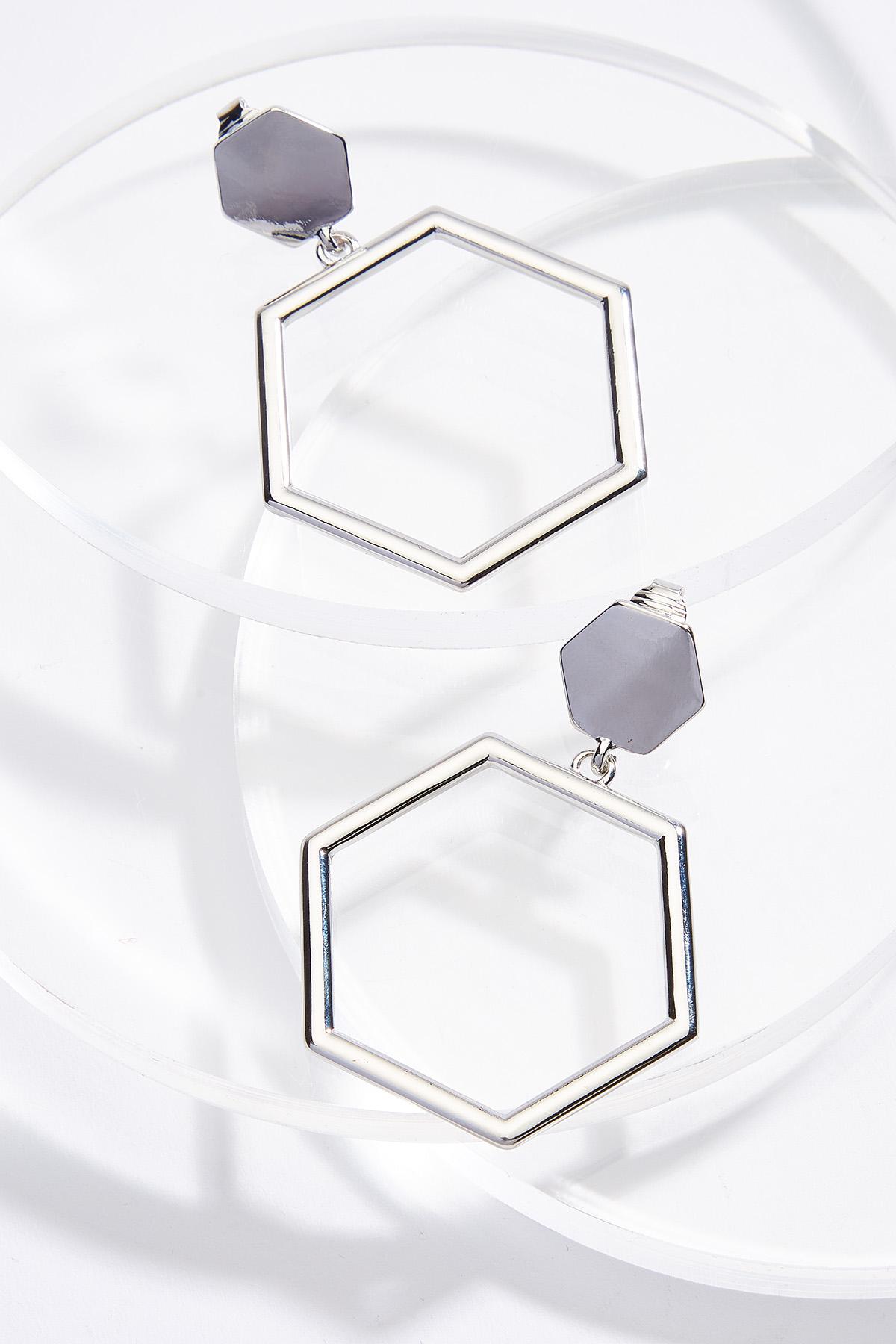 Hexagon Clip-On Earrings