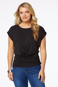 Petite Ruched Dolman Sleeve Top