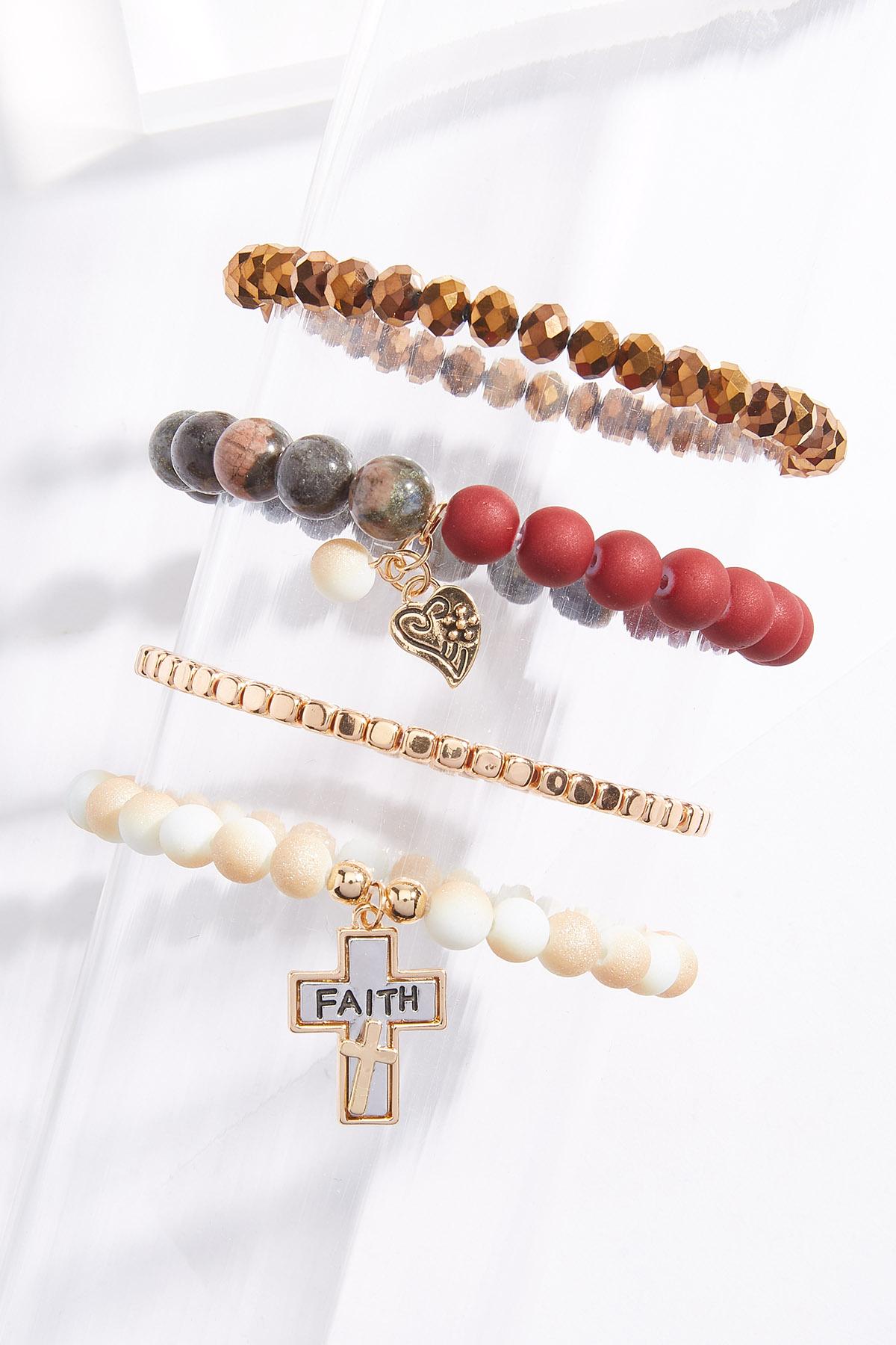Faith Cross Charm Bracelet Set